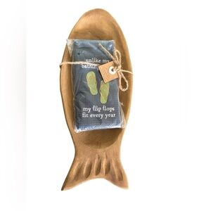 Mudpie Wood Unlike Fish Board & Towel Set Unlike My Bathing Suit My Flip Flops…